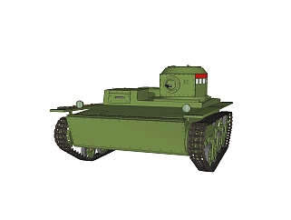 <em>苏联</em>T-38两栖坦克su模型，坦克草图大师模型下载