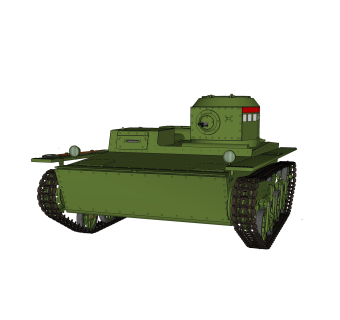 苏联T-38两栖坦克su模型，坦克草图大师模型下载