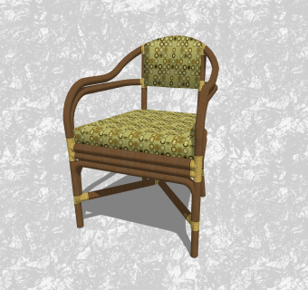 现代背靠椅草图大师模型，休闲椅sketchup模型下载