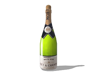 法国酩悦<em>香槟</em>草图大师模型，酒水sketchup模型下载