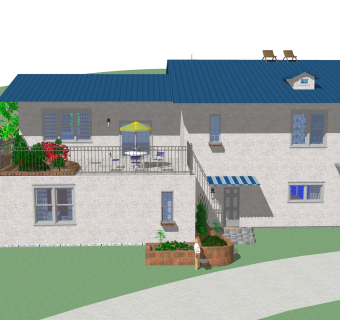 美式别墅草图大师模型，别墅SKB文件下载