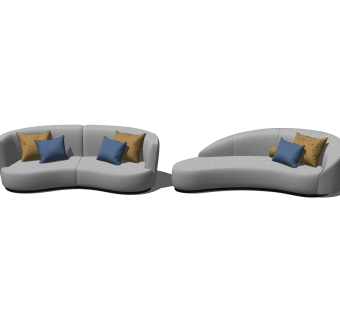 现代沙发贵妃椅组合草图大师模型，贵妃椅组合skp模型下载