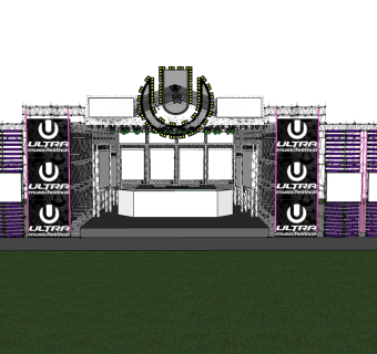 现代舞台草图大师模型，舞台SU模型下载