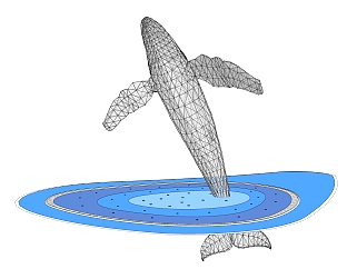 现代<em>鲸鱼</em>雕塑su模型,摆件草图大师模型下载