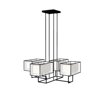 新中式吊灯sketchup模型，吊灯草图大师模型下载