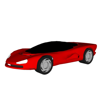 现代跑车免费su模型，现代跑车sketchup模型，跑车su素材下载