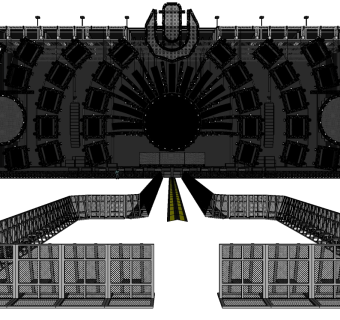现代伸展式舞台草图大师模型，舞台skb模型分享