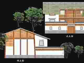 云南藏民居CAD施工图，民居建筑CAD图纸下载