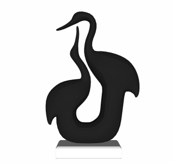现代鹤型饰品su模型，饰品sketchup模型下载