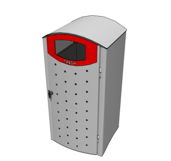 现代金属垃圾桶草图大师模型，垃圾桶SU模型下载