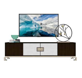 现代电视柜花瓶摆件草图大师模型，电视柜摆件sketchup模型