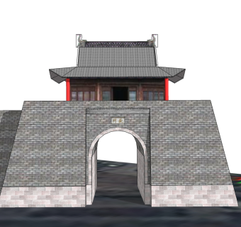 赣州宋代城墙北门草图大师模型下载、赣州宋代城墙北门su模型下载