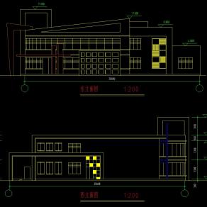 幼儿园cad建筑图纸，幼儿园平面立面图下载