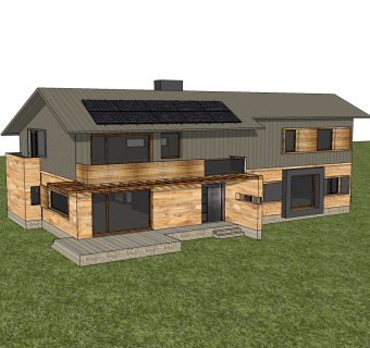 现代欧式风格别墅草图大师模型，别墅SU模型下载