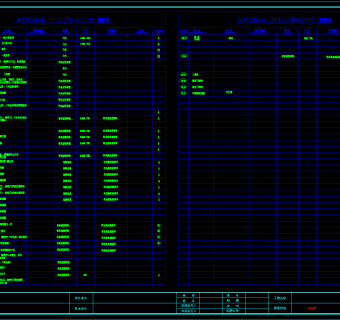 装修材料表CAD模板，装修材料CAD图纸下载