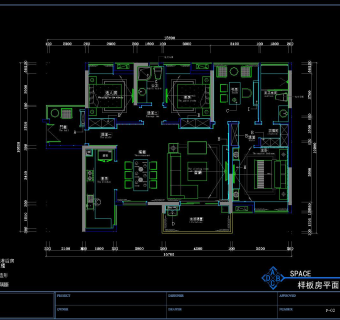 现代轻奢客餐厅书房样板间CAD施工图，CAD建筑图纸免费下载