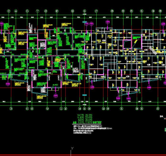 十二层异形柱框剪结构商住楼结构设计建筑工程制图，商住楼框架结构设计CAD施工图下载