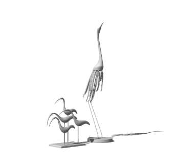 现代丹顶鹤雕塑小品草图大师模型，丹顶鹤雕塑小品sketchup模型免费下载