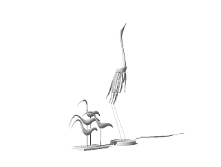 现代丹顶鹤雕塑小品草图大师模型，丹顶鹤雕塑小品sketchup模型免费下载