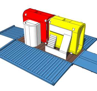 现代集装箱SU模型下载，集装箱草图大师模型