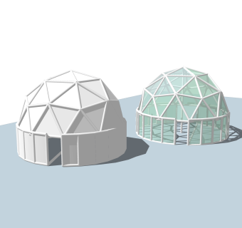 现代玻璃房SU模型，玻璃房SKB文件下载