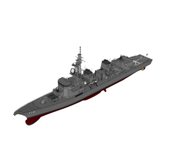 现代日本高波级DD-110号驱逐舰su模型下载，驱逐舰草图大师模型