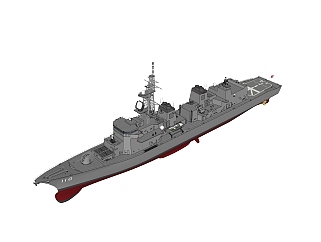 现代日本高波级DD-110号驱逐舰su模型下载，驱逐舰草图大师模型