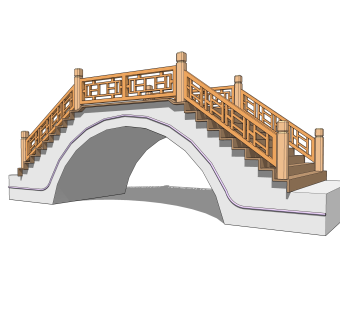 拱桥草图大师模型下载，sketchup拱桥模型分享