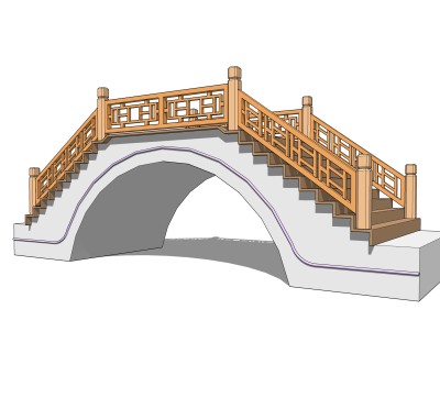 拱桥草图大师模型下载，sketchup拱桥模型分享