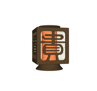 中式落地灯草图大师模型，落地灯su模型下载