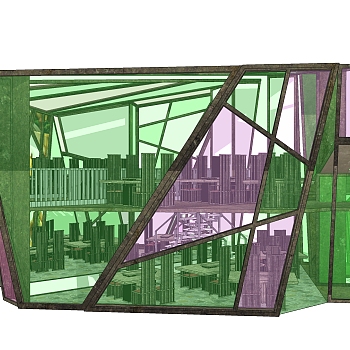 现代售楼处建筑方案草图大师模型，售楼部建筑sketchup模型免费下载