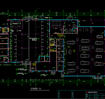 雪佛兰4S店建筑CAD装修图，汽车专卖店CAD图纸下载