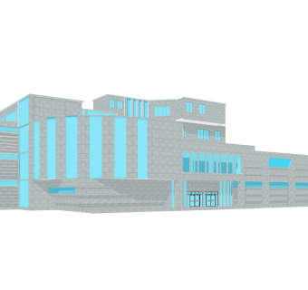 现代办公楼草图大师模型，办公楼sketchup模型免费下载