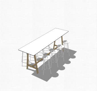 现代白色简约会议桌su模型，会议桌sketchup模型下载