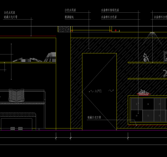 餐厅区装饰墙,酒架造型CAD立面图.餐厅CAD施工图