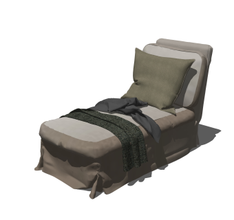 现代单人沙发草图大师模型，单人沙发skb文件下载