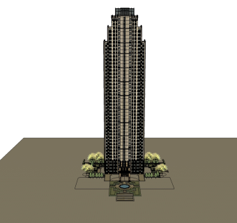 欧式公寓sketchup模型下载，公寓草图大师模型