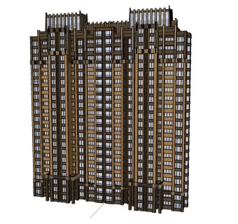 欧式高层住宅楼sketchup模型下载，住宅楼草图大师模型