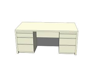  现代 简约办公桌草图大师模型，办公桌sketchup模型下载