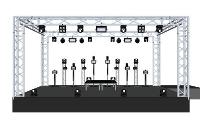 现代舞台草图大师模型，舞台SU模型下载