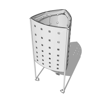 现代金属垃圾桶草图大师模型，垃圾桶SU模型下载