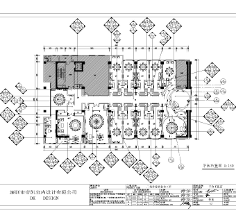 现代中式餐厅CAD施工图免费下载