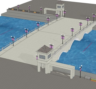 拱桥草图大师模型下载，sketchup拱桥模型分享