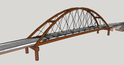 现代跨河大桥草图大师模型，跨河大桥su模型下载