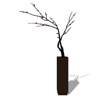  现代中式花瓶摆件草图大师模型，花瓶摆件sketchup模型下载