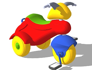 现代儿童小汽车草图大师模型，<em>玩具</em>su模型下载