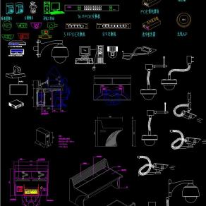 智能弱电安防监控图块施工图CAD图纸