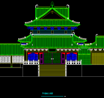 罗汉堂建筑图施工图，寺庙CAD施工图纸下载