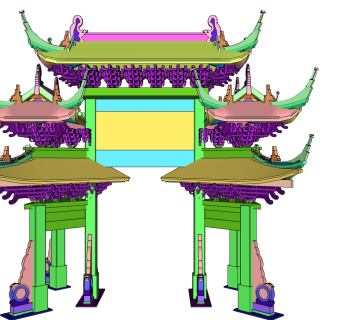 中式牌坊草图大师模型下载、中式牌坊su模型下载