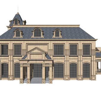 欧式别墅su模型，别墅sketchup模型下载